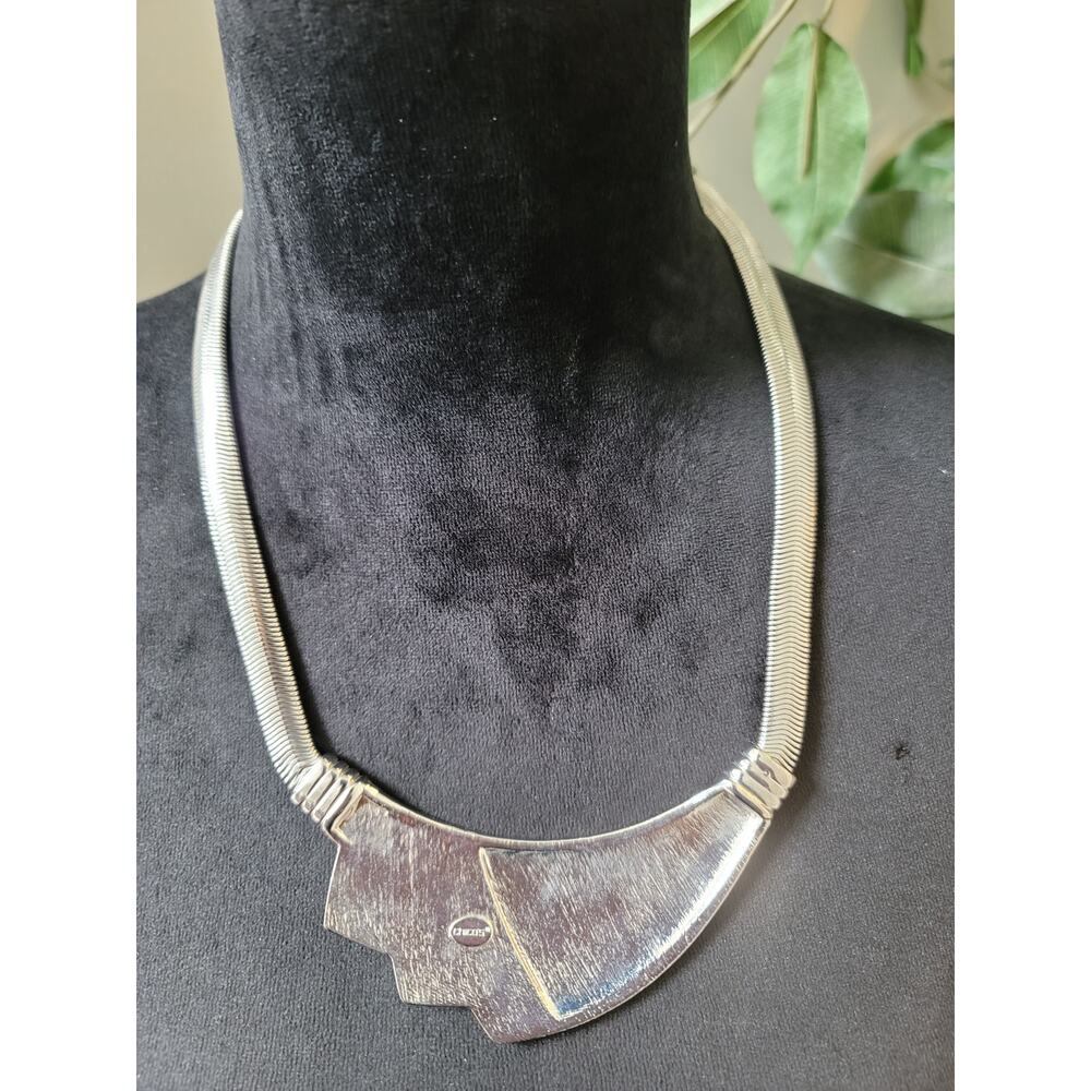 Chico's Silver-Tone Geometric Statement Collar Ne… - image 6